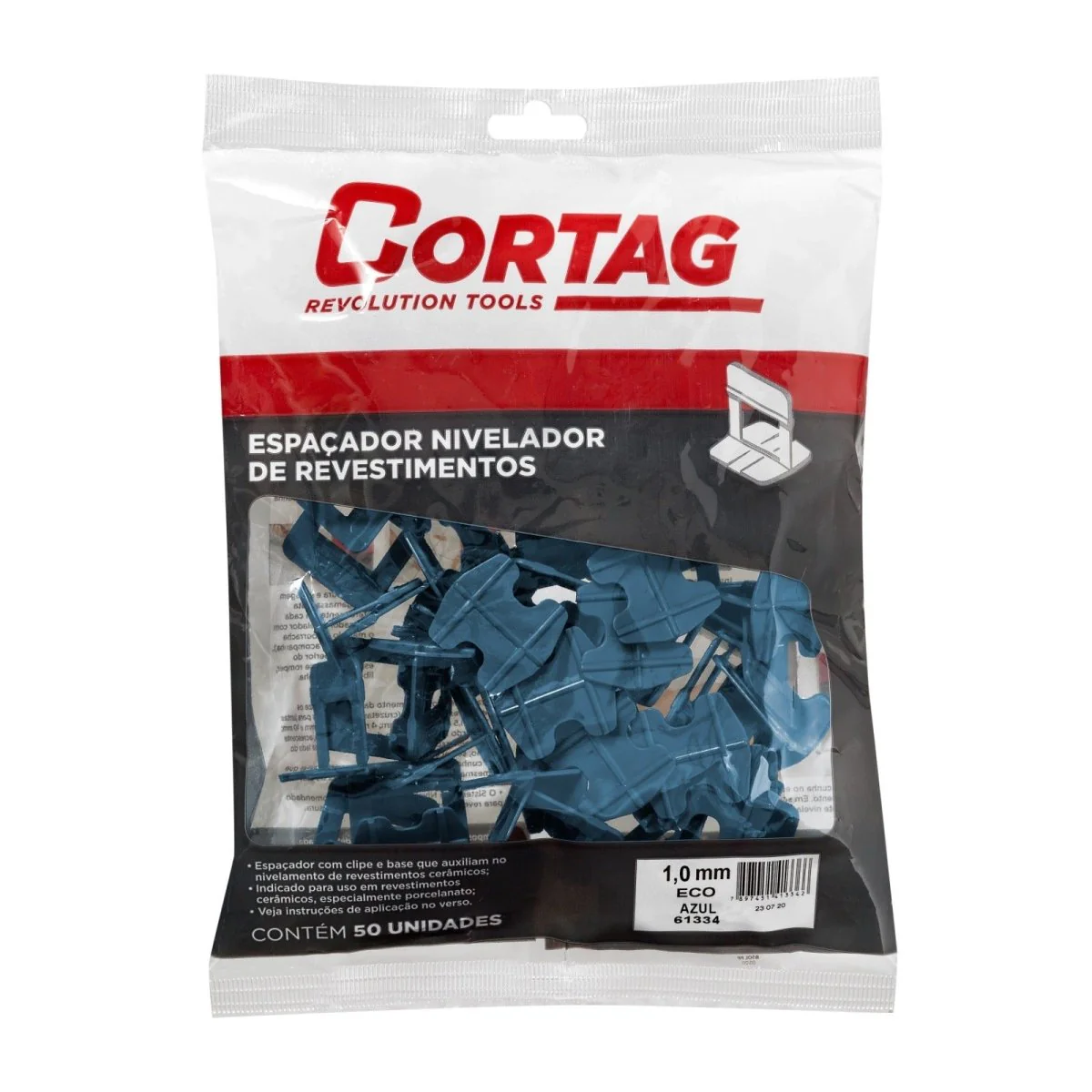 ESPACIADOR ECO P/NIVELAR AZUL DE 1,0 MM  BLS. 50 UN - Imagen 1